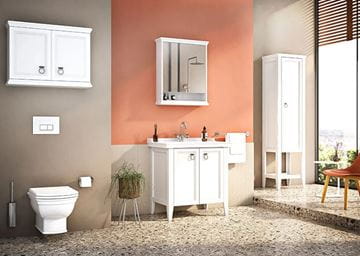 VITRA VALARTE vysoká skříňka 53,5x39,5x196,5 cm, 1 police, 1 dvířka, panty vpravo, matná bílá 62243 Obrázek - fotka