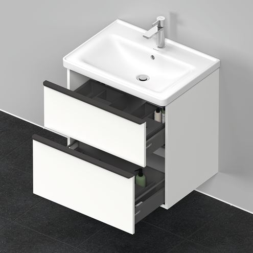 DURAVIT D-NEO skříňka s umyvadlem 65x48x62,5 cm, 2 zásuvky, White mat DE012001818 Obrázek - fotka