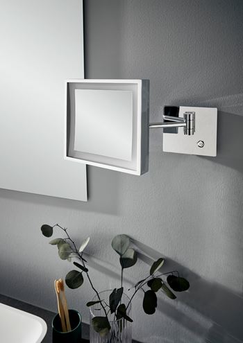 CONCEPT 300 kosmetické zrcátko 203x203 mm, zvětšovací, s osvětlením, chrom 019-1522 Obrázek - fotka