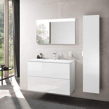 KEUCO EDITION 11 vysoká skříňka 35x37x170 cm, 1 dvířka, panty vpravo, s košem, bílá 31331380002 Obrázek - fotka