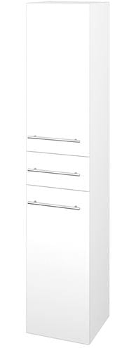 DŘEVOJAS DOS SVD2Z 35 vysoká skříňka 35x35,2x172 cm, 1 zásuvka, 2 dvířka, panty vlevo, úchytka ocel, lesklá bílá/bílá vysoký lesk 64719-T02 Obrázek - Hlavní obrázek