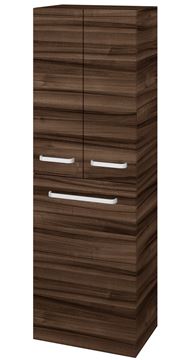 DŘEVOJAS DOS SVD3K 50 vysoká skříňka 50x35,2x154,5 cm, 3 dvířka, s košem, úchytka hliník mat, ořech