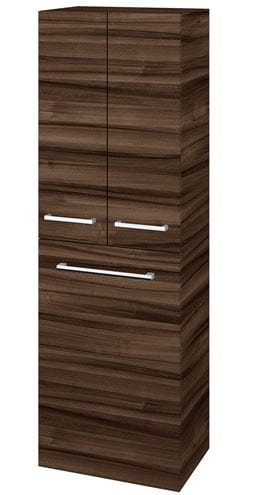 DŘEVOJAS DOS SVD3K 50 vysoká skříňka 50x35,2x154,5 cm, 3 dvířka, s košem, úchytka chrom, ořech 65228-T03 Obrázek - Hlavní obrázek