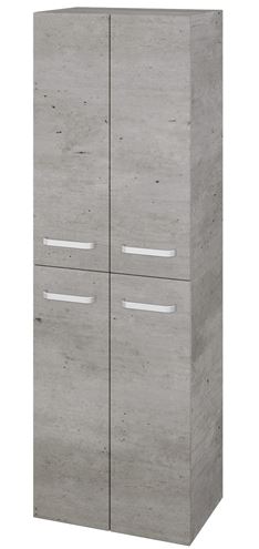 DŘEVOJAS DOS SVD4 50 vysoká skříňka 50x35,2x154,5 cm, 4 dvířka, úchytka hliník mat, beton 62838-T01 Obrázek - Hlavní obrázek