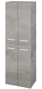 DŘEVOJAS DOS SVD4 50 vysoká skříňka 50x35,2x154,5 cm, 4 dvířka, úchytka hliník mat, beton
