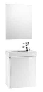 ROCA PACK MINI skříňka s umývátkem 45x25x57,5 cm, 1 dvířka, se zrcadlem, bílá
