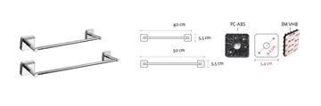 CONCEPT 150 držák ručníku 500 mm, nerez SLZD 59-PT Technický nákres