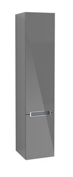VILLEROY & BOCH SUBWAY 2.0 vysoká skříňka 35x37x165 cm, panty vpravo, Glossy Grey