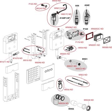 ALCA RENOVMODUL montážní prvek pro WC 106 cm, se splachovací nádržkou AM115/1000V Obrázek - fotka