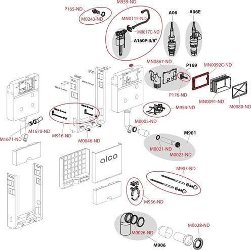 ALCA RENOVMODUL ECOLOGY montážní prvek pro WC 106 cm, se splachovací nádržkou AM115/1000E Obrázek - fotka