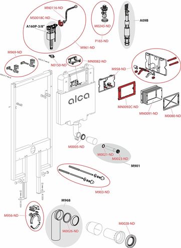 ALCA SÁDROMODUL SLIM montážní prvek pro WC 117,5 cm, se splachovací nádržkou AM1101/1200 Obrázek - fotka