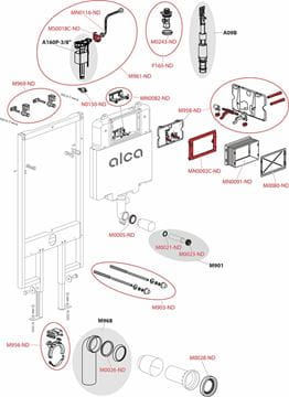 ALCA SÁDROMODUL SLIM montážní prvek pro WC 117,5 cm, se splachovací nádržkou AM1101/1200 Obrázek - fotka