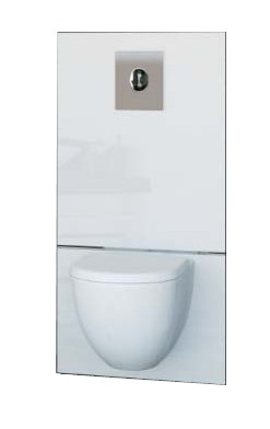 SFA SANIBROY SANIWALL PRO UP montážní prvek pro WC 113 cm, se splachovací nádržkou a přečerpávacím systémem, s tlačítkem, sklo, bílá WALLPROUPD Obrázek - fotka