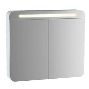 VITRA SENTO zrcadlová skříňka 80x70x15 cm, osvětlení, s vypínačem, matt white