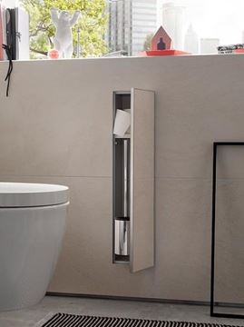 CONCEPT 300 nízká skříňka 15,3x15x80,3 cm, 1 dvířka, panty vpravo, Push-open, s držákem toaletního papíru, s WC štětkou, k obložení 015-2078 Obrázek - fotka
