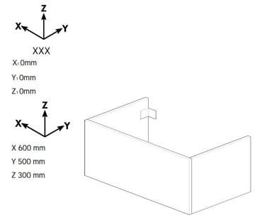 DŘEVOJAS DSD SZZ1 60 nízká skříňka 60x50x30 cm, 1 zásuvka, Push-open, ořech 225469-T31 Technický nákres