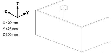 DŘEVOJAS DSD SZZ1 40 nízká skříňka 40x50x30 cm, 1 zásuvka, Push-open, nebraska 223175-T31 Technický nákres