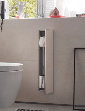 CONCEPT 300 nízká skříňka 15,4x15x65,8 cm, 1 dvířka, panty vpravo, Push-open, s držákem toaletního papíru, s WC štětkou, k obložení 015-2074 Obrázek - fotka