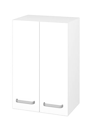 DŘEVOJAS SYD2 50 nízká skříňka 50x35,2x77,1 cm, 2 dvířka, úchytka hliník mat, lesklá bílá/bílá vysoký lesk 65020-T01 Obrázek - Hlavní obrázek