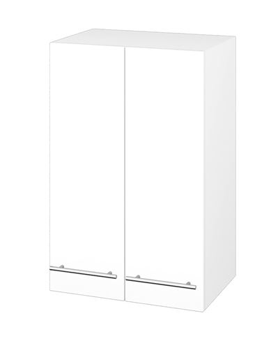 DŘEVOJAS SYD2 50 nízká skříňka 50x35,2x77,1 cm, 2 dvířka, úchytka ocel, lesklá bílá/bílá vysoký lesk 65020-T02 Obrázek - Hlavní obrázek