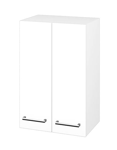DŘEVOJAS SYD2 50 nízká skříňka 50x35,2x77,1 cm, 2 dvířka, úchytka chrom, lesklá bílá/bílá vysoký lesk 65020-T03 Obrázek - Hlavní obrázek