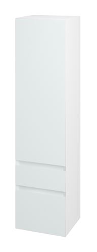 DŘEVOJAS MAJESTY SVDZ2 35 nízká skříňka 35x32,4x137,6 cm, 2 zásuvky, 1 dvířka, panty vlevo, bílá vysoký lesk 83864-T30 Obrázek - Hlavní obrázek