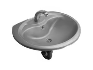 AZP BRNO umyvadlo 56 cm, se senzorovou baterií s regulací teploty, napájení z baterie, nerez