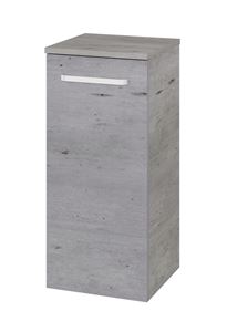 DŘEVOJAS DOS SND 35 nízká skříňka 35,5x36x79,3 cm, 1 dvířka, panty vlevo, úchytka hliník mat, beton