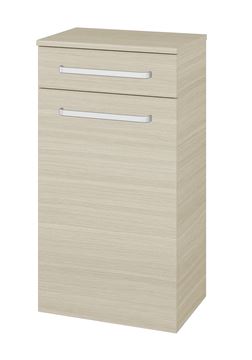 DŘEVOJAS DOS SNDKZ 50 nízká skříňka 50,5x36x93,8 cm, 1 zásuvka, 1 dvířka, s košem, úchytka hliník mat, dub