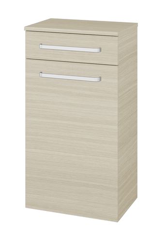 DŘEVOJAS DOS SNDKZ 50 nízká skříňka 50,5x36x93,8 cm, 1 zásuvka, 1 dvířka, s košem, úchytka hliník mat, dub 63132-T01 Obrázek - Hlavní obrázek