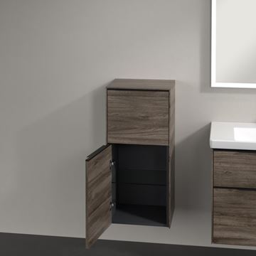 VILLEROY & BOCH SUBWAY 3.0 nízká skříňka 40x36,2x86 cm, 1 zásuvka, 1 dvířka, panty vlevo, Stone Oak C59401RK Obrázek - fotka