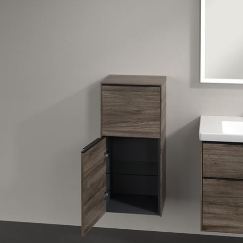 VILLEROY & BOCH SUBWAY 3.0 nízká skříňka 40x36,2x86 cm, 1 zásuvka, 1 dvířka, panty vlevo, Stone Oak C59401RK Obrázek - fotka