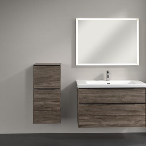 VILLEROY & BOCH SUBWAY 3.0 nízká skříňka 40x36,2x86 cm, 1 zásuvka, 1 dvířka, panty vlevo, Stone Oak C59401RK Obrázek - fotka