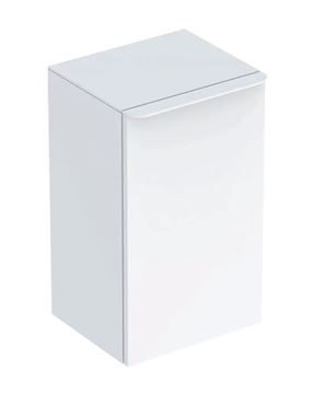 GEBERIT SMYLE SQUARE nízká skříňka 36x32,6x60 cm, 1 dvířka, panty vlevo, lesklá bílá