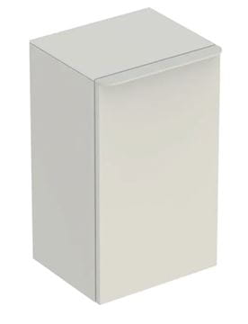 GEBERIT SMYLE SQUARE nízká skříňka 36x32,6x60 cm, 1 dvířka, panty vpravo, lesklá pískově šedá