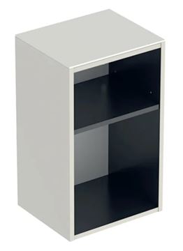 GEBERIT SMYLE SQUARE nízká skříňka 36x29,9x60 cm, 1 police, lesklá pískově šedá/černá