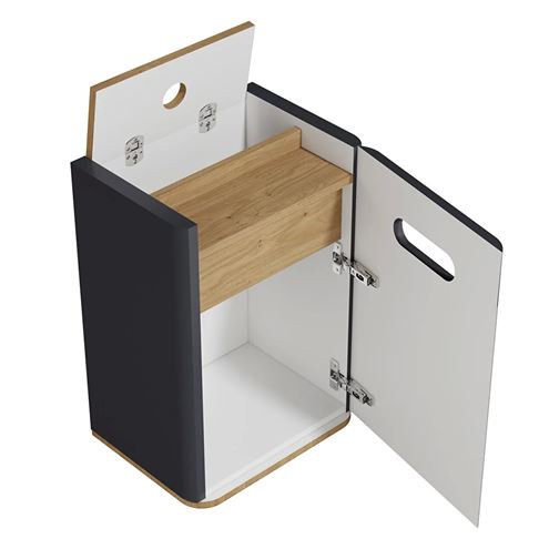 VITRA SENTO nízká skříňka 40x29,5x58cm, 1 dvířka, panty vpravo, antharcite mat 60878 Obrázek - fotka