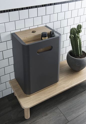 VITRA SENTO nízká skříňka 40x29,5x58cm, 1 dvířka, panty vpravo, antharcite mat 60878 Obrázek - fotka