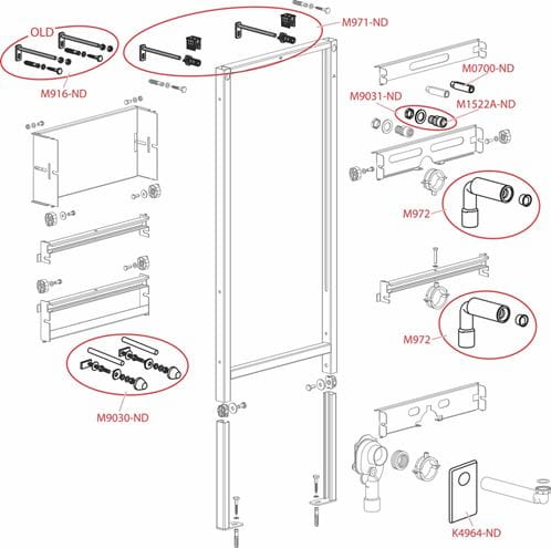 ALCA montážní rám pro umyvadlo 85 cm A104/850 Obrázek - fotka