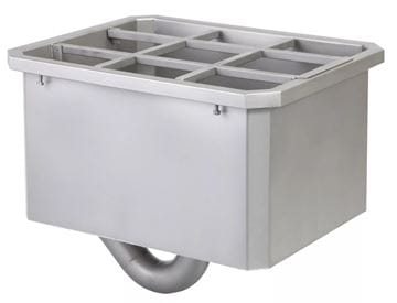 AZP BRNO výlevka se sifonem 45 cm, s mřížkou, nerez