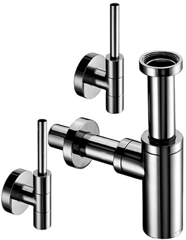 SCHELL EDITION designová sada sifonu k umyvadlu s rohovými ventily, DN32, s převlečnou maticí 5/4, chrom 053210699 Obrázek - Hlavní obrázek