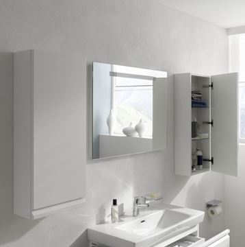 LAUFEN PRO S nízká skříňka 35x18x85 cm, 1 dvířka, panty vpravo, lesklá bílá H4831140954751 Obrázek - fotka