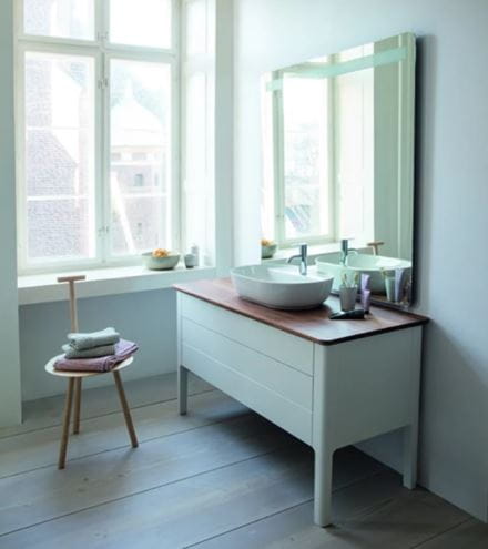 DURAVIT LUV deska pod umyvadlo s výřezem 138,8x59,9x2,5 cm, ořech LU946107777 Obrázek - fotka