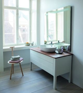 DURAVIT LUV deska pod umyvadlo s výřezem 138,8x59,9x2,5 cm, ořech LU946107777 Obrázek - fotka
