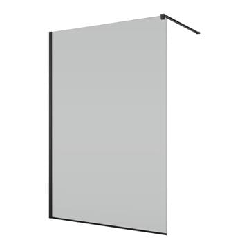 RONAL EASY STR4P stěna walk-in 100x200 cm, matná černá/čiré sklo