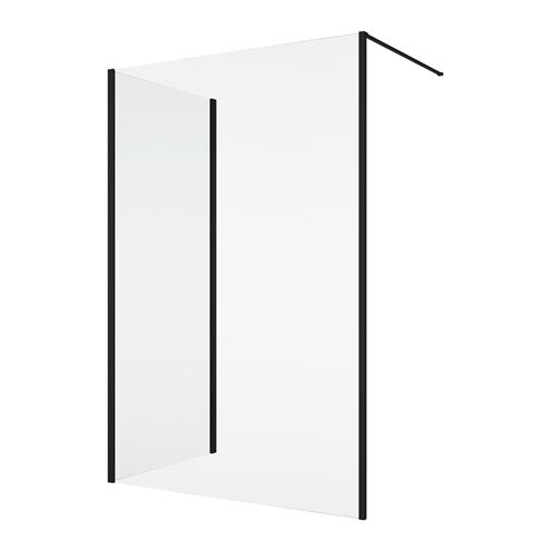 RONAL DIVERA D22F1 boční stěna 100x200 cm, matná černá/čiré sklo D22F1 100 06 07 Obrázek - fotka