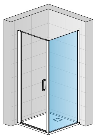 RONAL DIVERA D22F1 boční stěna 100x200 cm, matná černá/čiré sklo D22F1 100 06 07 Obrázek - fotka