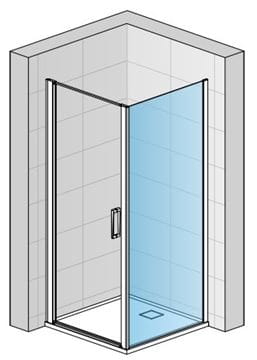 RONAL DIVERA D22F1 boční stěna 100x200 cm, matná černá/čiré sklo D22F1 100 06 07 Obrázek - fotka