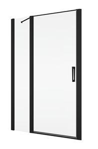 RONAL DIVERA D22T13 sprchové dveře 90x200 cm, vstup 530 mm, lítací, matná černá/čiré sklo