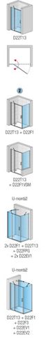 RONAL DIVERA D22T13 sprchové dveře 90x200 cm, vstup 530 mm, lítací, matná černá/čiré sklo D22T13 070 20 06 07 Obrázek - fotka
